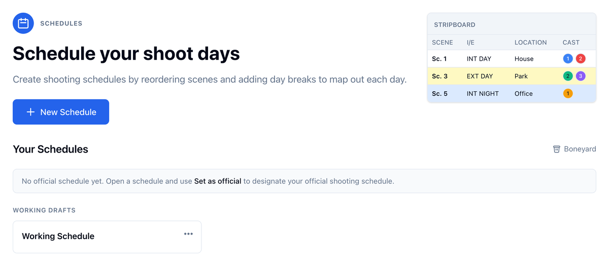 First schedule - Spell Slate